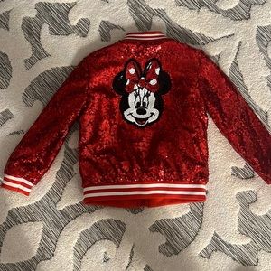 Red Disney Minnie Mouse Varsity Jacket